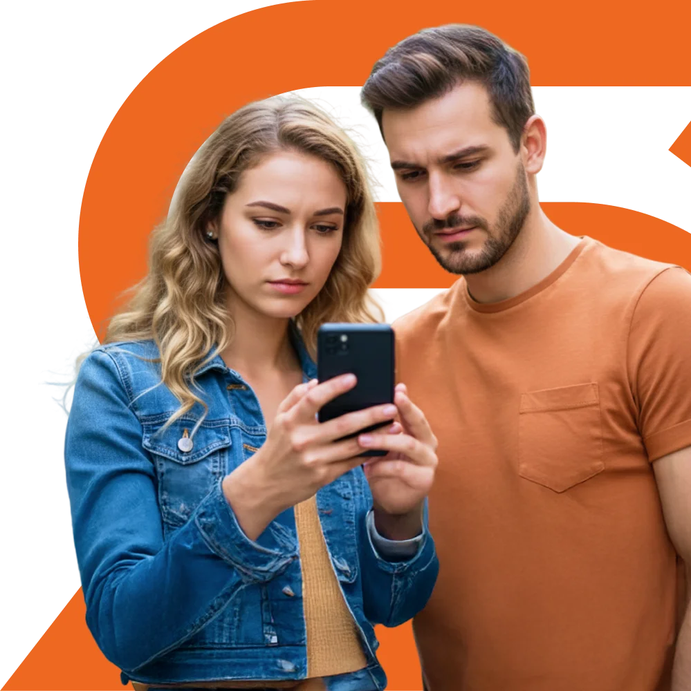 Casal conversando tranquilamente sobre divórcio online